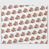 Wanderstiefel auf weißem Hintergrund Geschenkpapier (Flach)