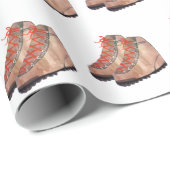 Wanderstiefel auf weißem Hintergrund Geschenkpapier (Rolleneckpunkt)