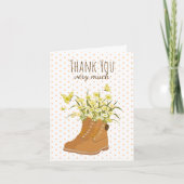 Wanderstiefel & Blume geklappt Dankeschön Karte (Vorderseite)