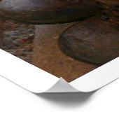 Wanderstiefel, die sich an der Außentür der Kabine Poster (Ecke)