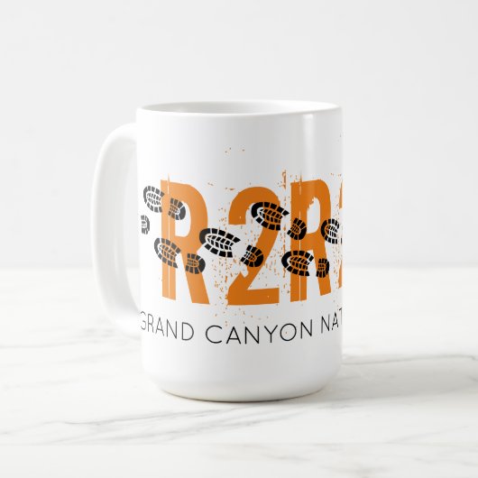 Wanderstiefel Grand Canyon R2R2R Erlebnis Souvenir Kaffeetasse (Vorderseite Links)