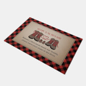 Wanderstiefel Kinderschuhe Karierte Schuhe entfern Fußmatte (Schrägansicht)