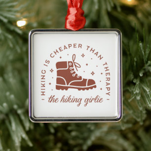 Wanderstiefel mädchenhaft in brauner Ästhetik Ornament Aus Metall