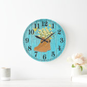 Wanderstiefel und Blume Runde (große) Wall-Uhr Große Wanduhr (Zuhause)