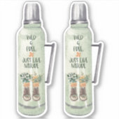 Wanderstiefel und Wildblumen Aufkleber (Vorderseite)