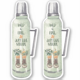 Wanderstiefel und Wildblumen Aufkleber