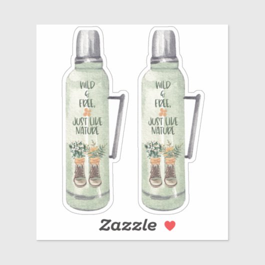 Wanderstiefel und Wildblumen Aufkleber (Blatt)