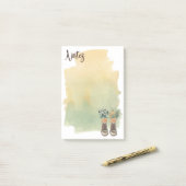 Wanderstiefel und Wildblumen Post-it Klebezettel (Auf Schreibtisch)