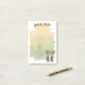 Wanderstiefel und Wildblumen Post-it Klebezettel (Auf Schreibtisch)