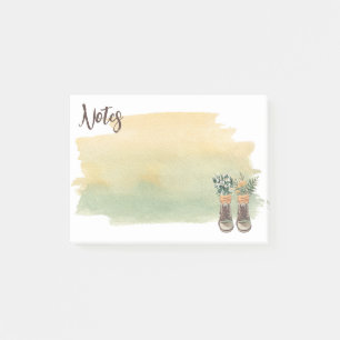 Wanderstiefel & Wildblumen Post-it Klebezettel