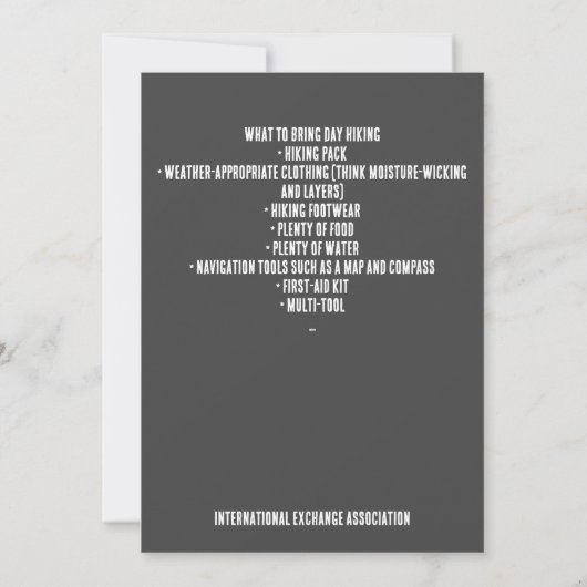 Wandertag Einladung (Rückseite)