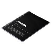 WanderTag - Meander Black Notebook Notizblock (Linke Seite)