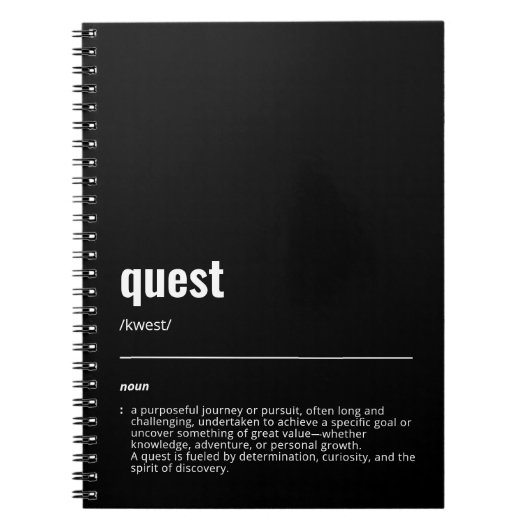 WanderTag - Quest Black Notebook Notizblock (Vorderseite)