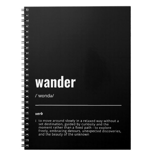 WanderTag - Schwarzes Notebook Notizblock (Vorderseite)