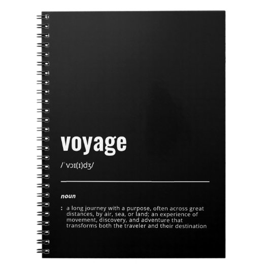 WanderTag - Voyage Black Notebook Notizblock (Vorderseite)