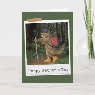 Wanderung Cat Happy Father's Day Card Karte
