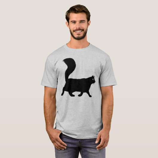 Wanderung dunkelhäutige Schwarze Katze| Coole Kitt T-Shirt (Vorne ganz)
