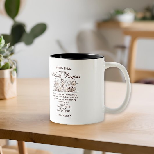 Wanderung durch den Glauben 2 Corinthians Blumensc Zweifarbige Tasse