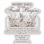 Wanderung durch den Glauben 2 Korinthians 5 Blumen Aufkleber (Vorderseite)