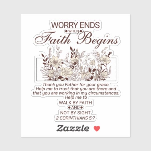 Wanderung durch den Glauben 2 Korinthians 5 Blumen Aufkleber (Blatt)