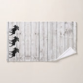 Wanderung Elch Graues Holzmuster Badetuch Set (Handtuch)