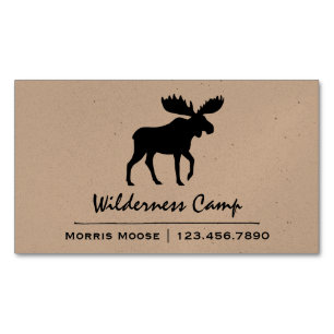 Wanderung Elche Silhouette  Wildtiere Magnetische Visitenkarte