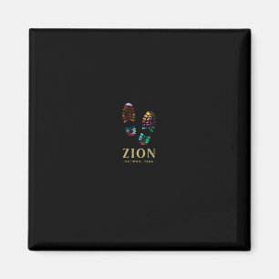Wanderung im Zion National Park Wanderschuh Druck  Magnet
