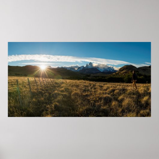 Wanderung in Fitz Roy Mountains, Patagonien Poster (Vorne)