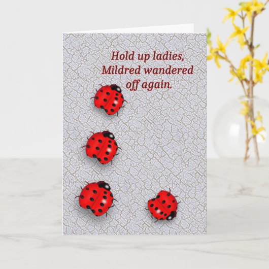 Wanderung Ladybug Geburtstag Karte (Gelbe Blume)