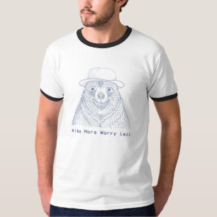 Wanderung mehr Besorgnis weniger / Lächelnder Bäre T-Shirt