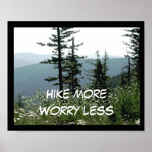 Wanderung mehr Plakattext auf Bergfoto Poster (Vorne)