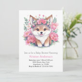 Wanderung mit den Wölfen: MädchenBaby-Dusche Einladung (Stehend Vorderseite)