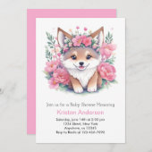 Wanderung mit den Wölfen: MädchenBaby-Dusche Einladung (Vorne/Hinten)