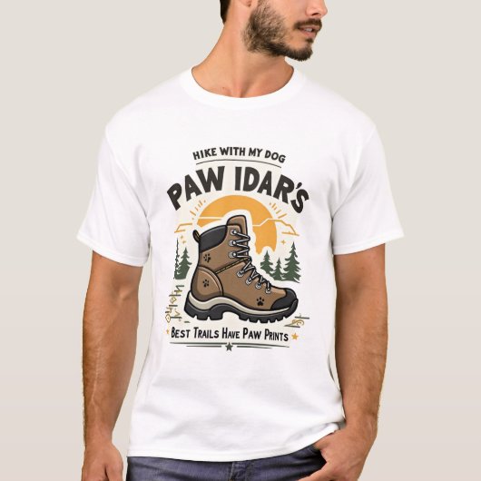 Wanderung mit meinem Hund Paw-Idar's Wanderboot Gr T-Shirt (Vorderseite)