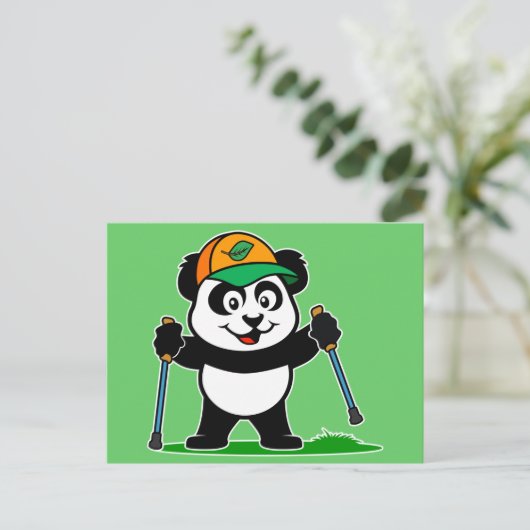 Wanderung Panda Postkarte (Stehend Vorderseite)