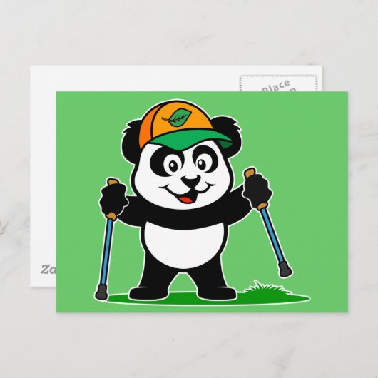 Wanderung Panda Postkarte (Vorne/Hinten)