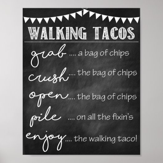 Wanderung Tacos Party Zeichen Poster (Vorne)