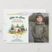 Wanderung über Camping 7. Geburtstag Foto Einladung (Vorderseite)