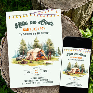 Wanderung über Camping 7. Geburtstagsparty Einladung
