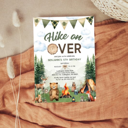 Wanderung über Camping Geburtstag Einladung