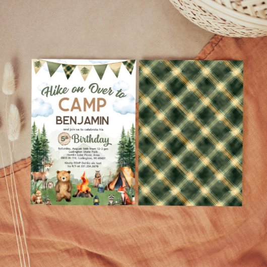 Wanderung über Camping Geburtstag Einladung