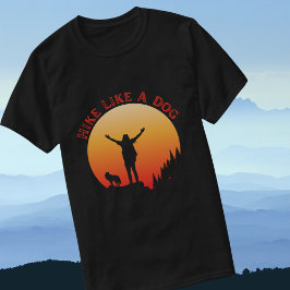 Wanderung wie ein Hund Wanderhund Red Orange T-Shirt