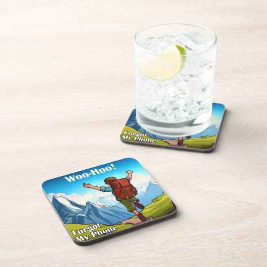 Wanderung Woo-Hoo hat mein Telefon vergessen Getränkeuntersetzer (Rechte Seite)