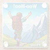 Wanderung Woo-Hoo hat mein Telefon vergessen Glasuntersetzer (Rückseite)