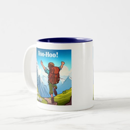 Wanderung Woo-Hoo hat mein Telefon vergessen Zweifarbige Tasse (Vorderseite Links)