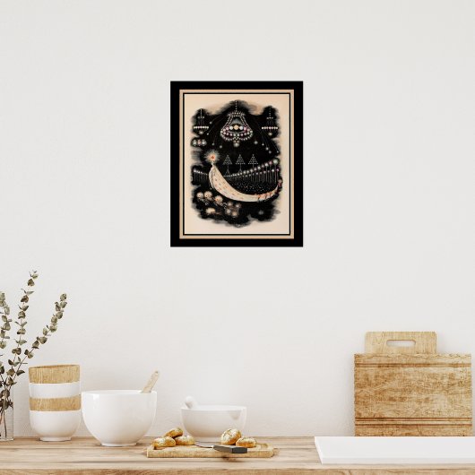 Wanderungen eines Kometen von J. J. Grandville ca Poster (Küche)