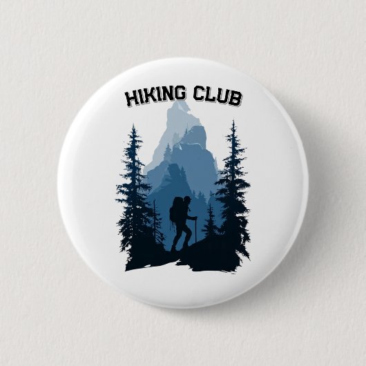 Wanderverein Bergsilhouette Abenteuer Grafik Button (Vorderseite)