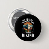 Wandervogel Lustiger Rentenplan - Plane Wandern  Button (Vorne & Hinten)