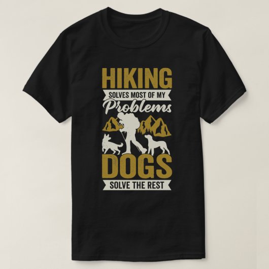 Wanderwanderweg Hund Lover Geschenk T-Shirt (Design vorne)