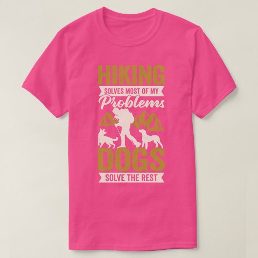 Wanderwanderweg Hund Lover Geschenk T-Shirt (Design vorne)